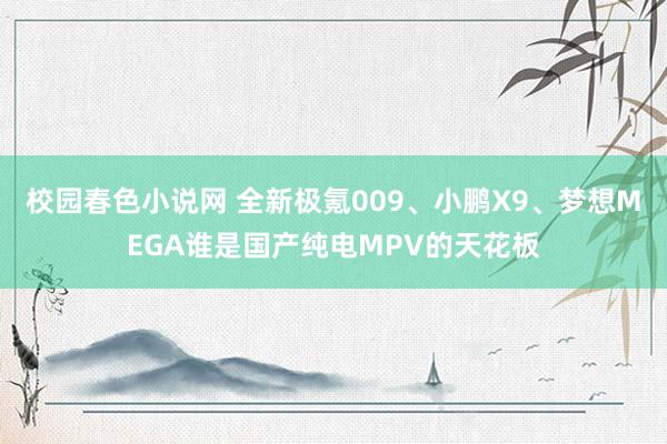 校园春色小说网 全新极氪009、小鹏X9、梦想MEGA谁是国产纯电MPV的天花板