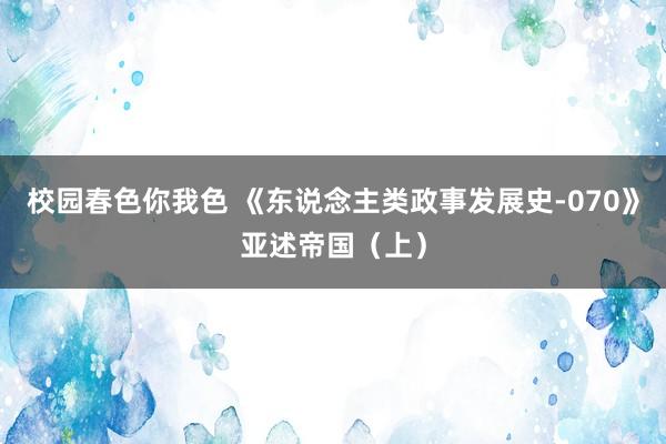 校园春色你我色 《东说念主类政事发展史-070》亚述帝国（上）