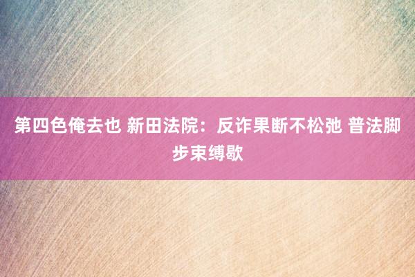 第四色俺去也 新田法院：反诈果断不松弛 普法脚步束缚歇