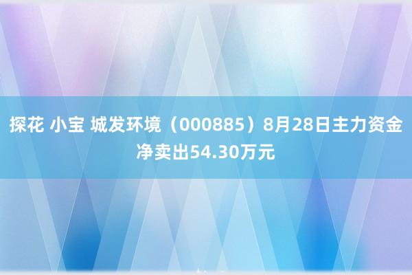 探花 小宝 城发环境（000885）8月28日主力资金净卖出54.30万元