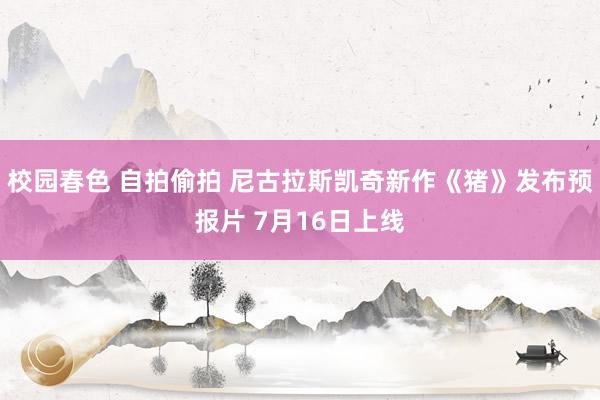 校园春色 自拍偷拍 尼古拉斯凯奇新作《猪》发布预报片 7月16日上线