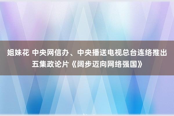 姐妹花 中央网信办、中央播送电视总台连络推出五集政论片《阔步迈向网络强国》