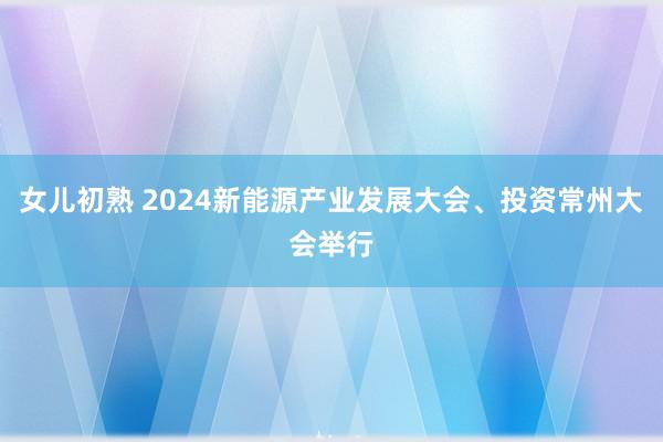 女儿初熟 2024新能源产业发展大会、投资常州大会举行