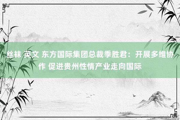 丝袜 英文 东方国际集团总裁季胜君：开展多维协作 促进贵州性情产业走向国际