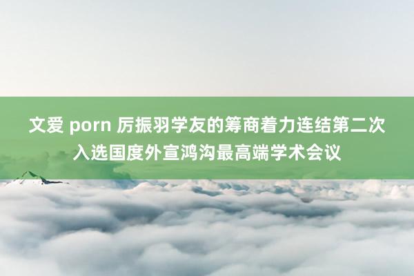 文爱 porn 厉振羽学友的筹商着力连结第二次入选国度外宣鸿沟最高端学术会议